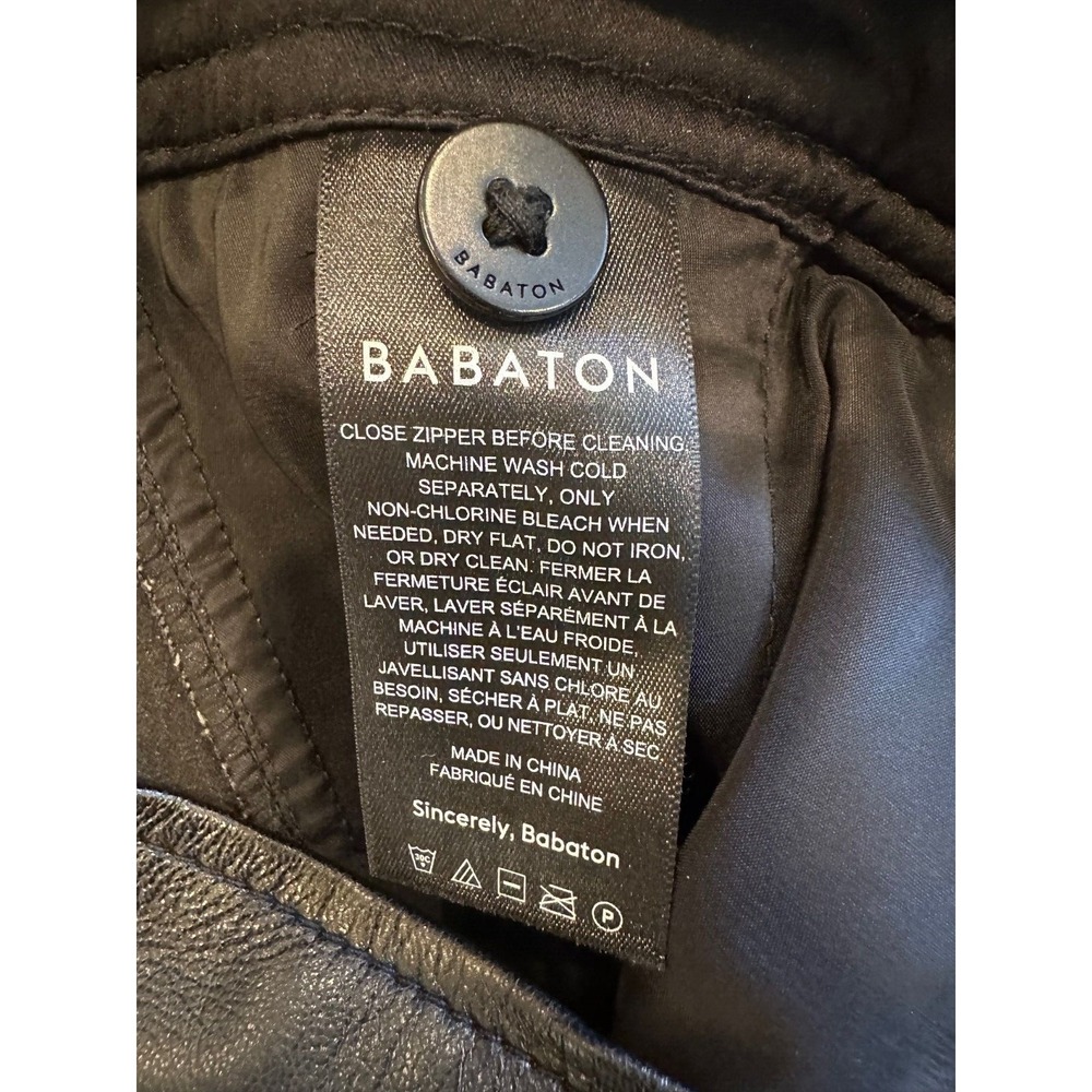 Aritzia Babaton Women's Command Cropped Pants Faux Leather Vegan Black Size 4 - Picture 5 of 5